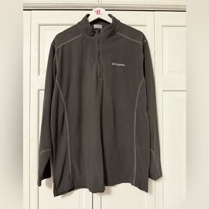 Columbia Men’s Large 1/4 Zip Microfleece Pullover Gray/Brown Outdoor Layers